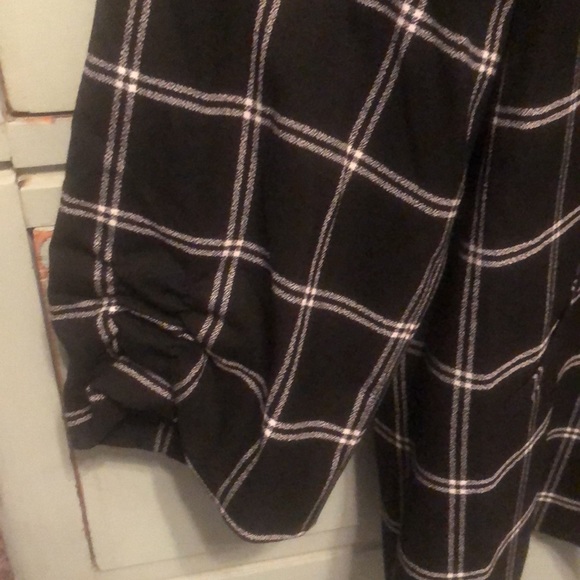 Elle black window pane plaid 3/4 sleeve open front blazer size XXL - Picture 2 of 4